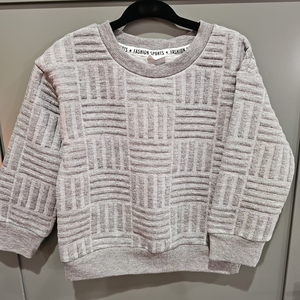 KIDS - Grey Textured Sweatshirt - Toddler/Kid