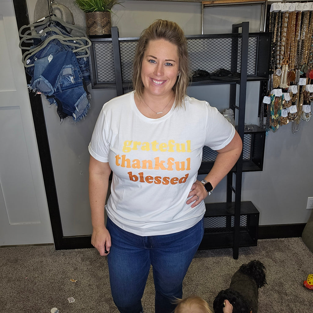 Grateful, Thankful, Blessed Graphic Tee