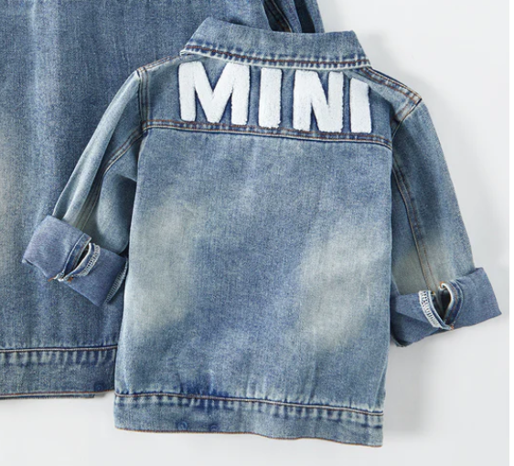 KIDS - "Mini" Lettered Denim Jacket - Baby/Toddler/Kid