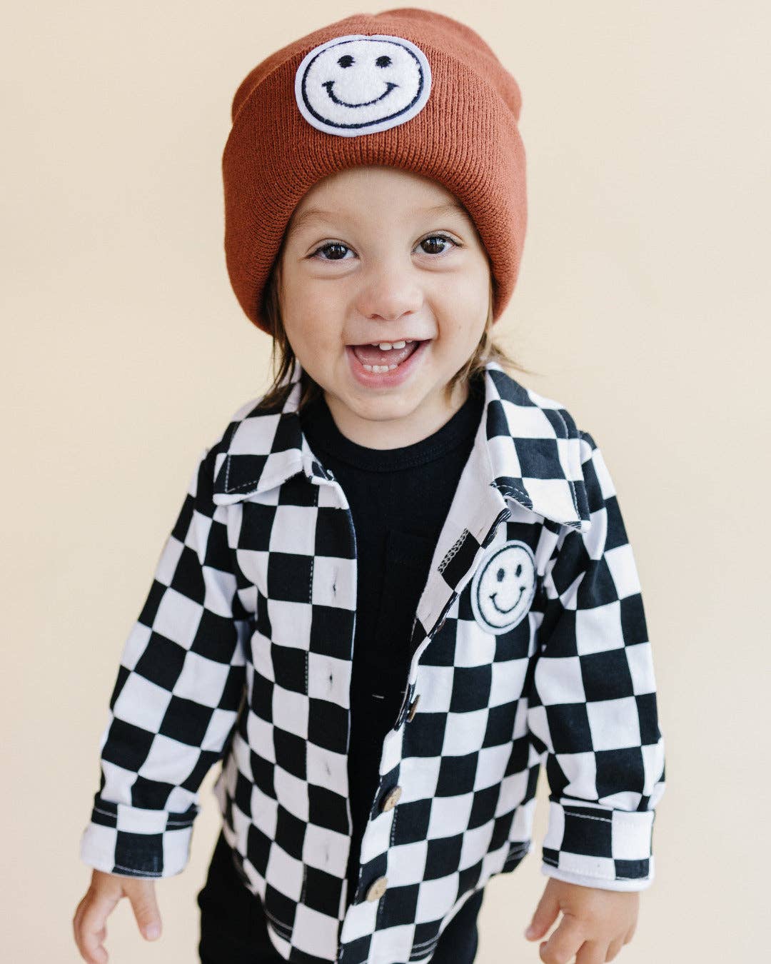 KIDS - Checkered Cotton Shacket - Black - Baby/Toddler/Kids