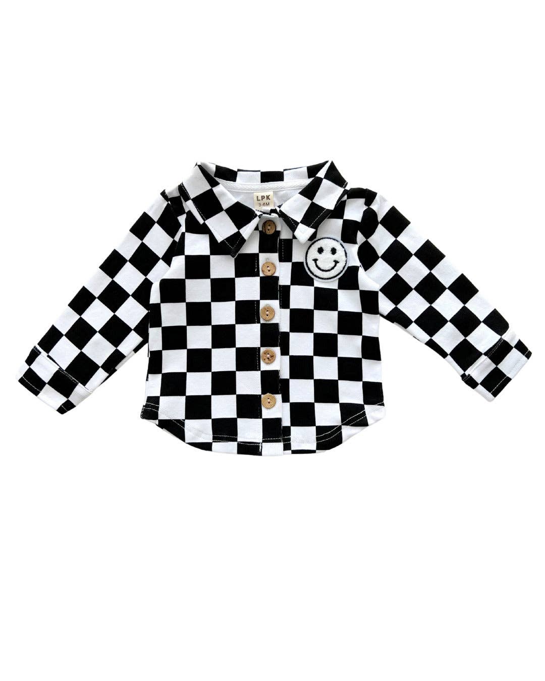 KIDS - Checkered Cotton Shacket - Black - Baby/Toddler/Kids