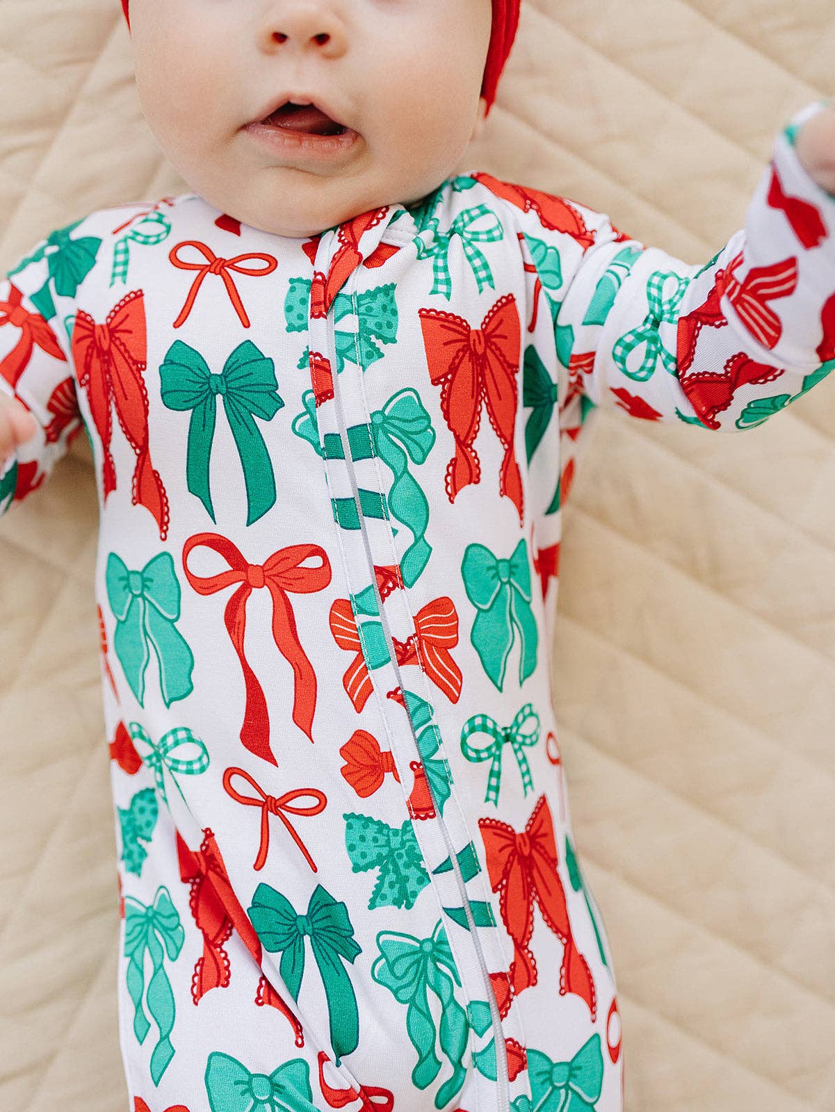 KIDS - Merry Bows Romper - Baby/Toddler