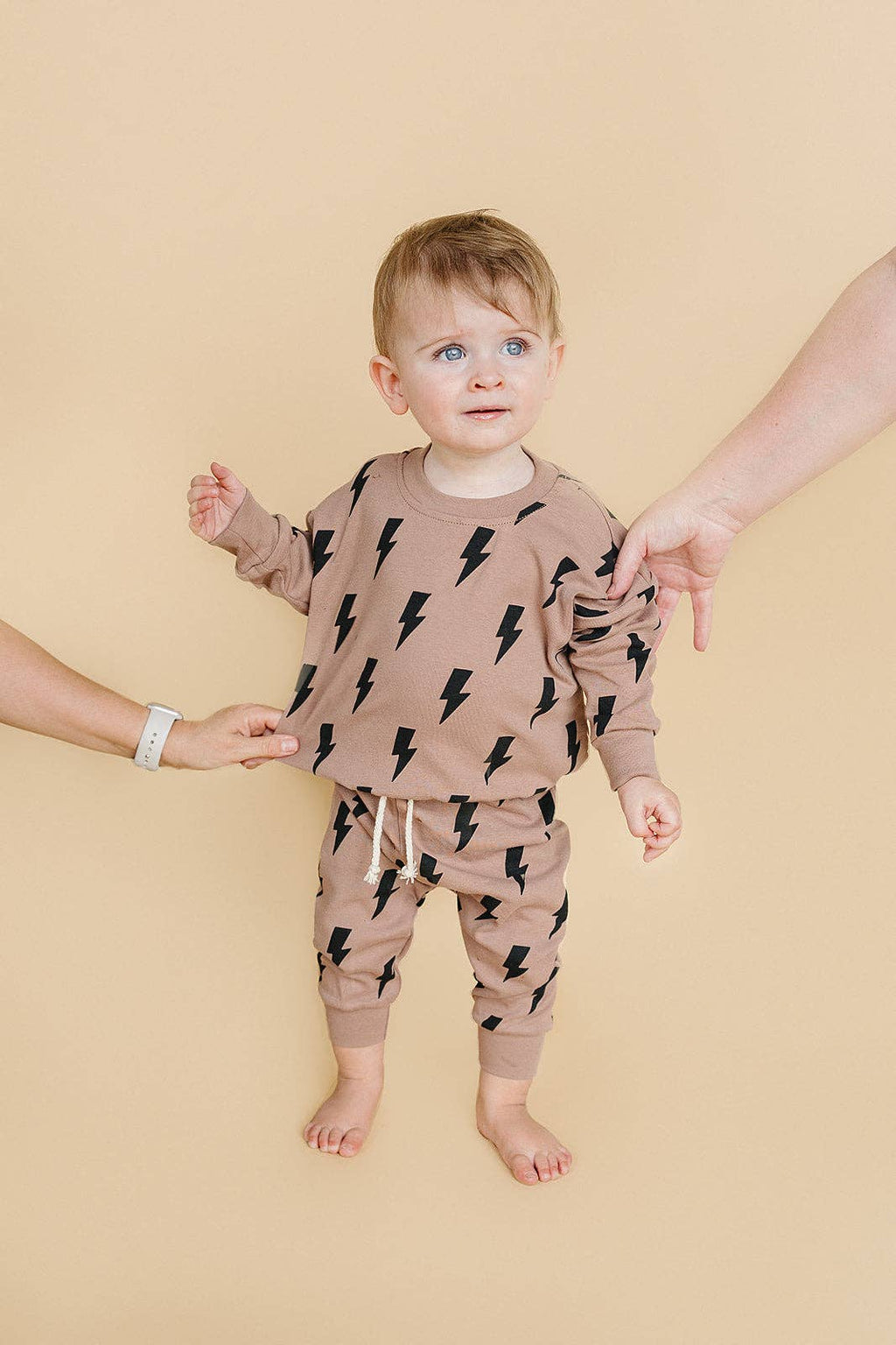 KIDS - Mocha Bolts Jogger Set - Baby/Toddler/Kids