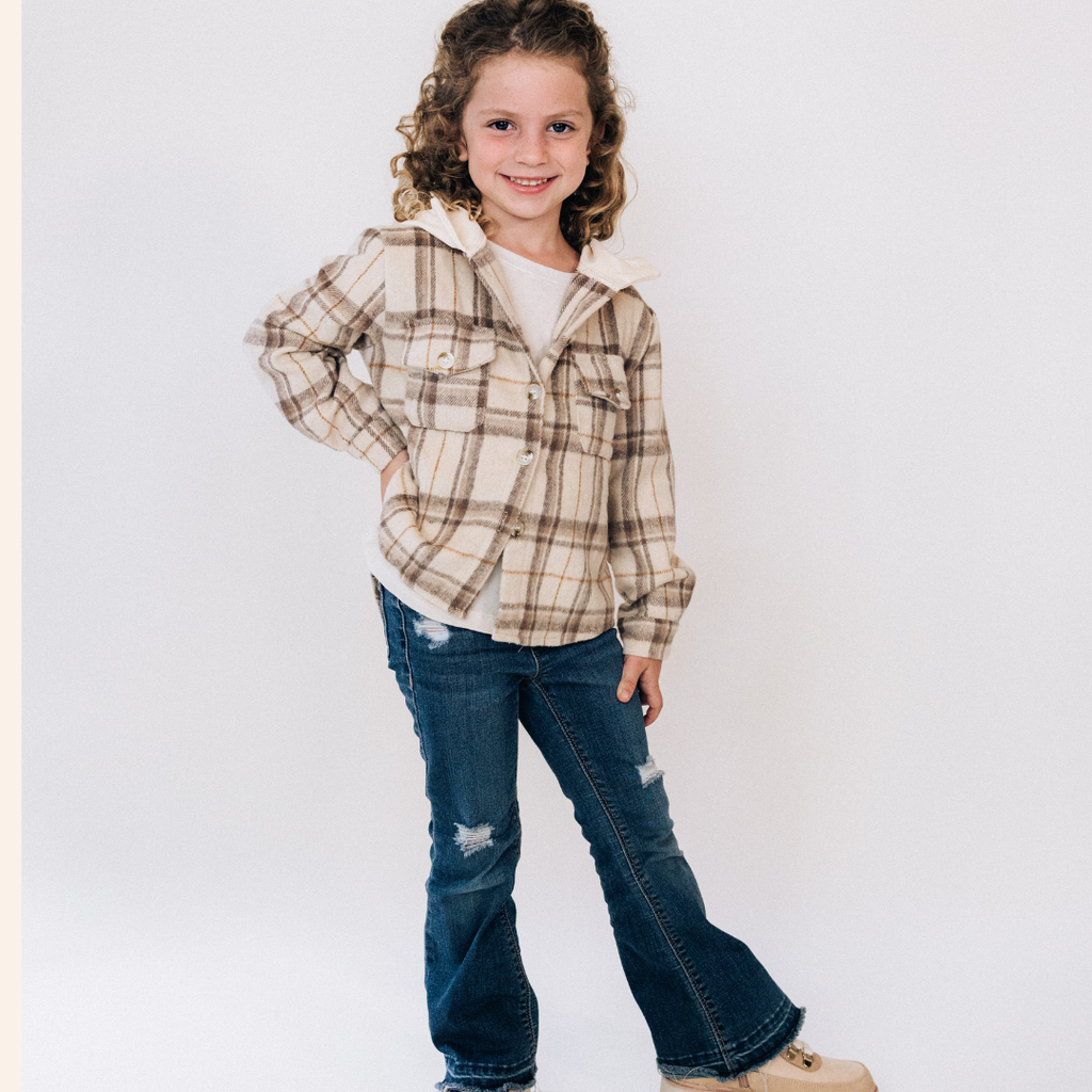 KIDS - Beige Flannel Top - Kids