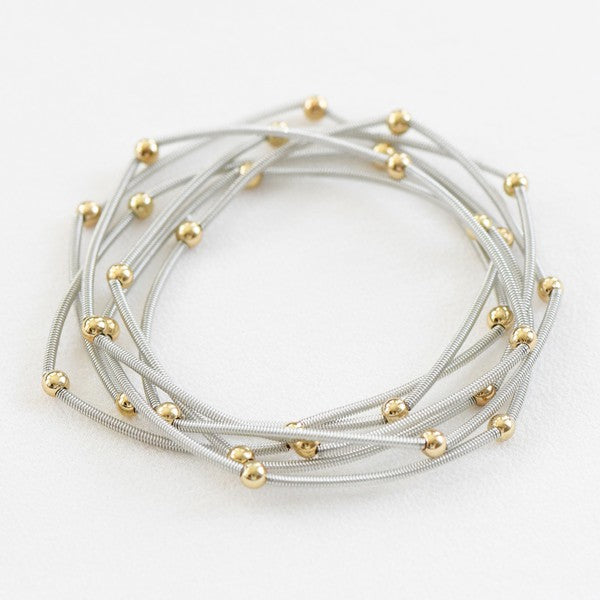 Mary Guitar String Bracelet - Silver