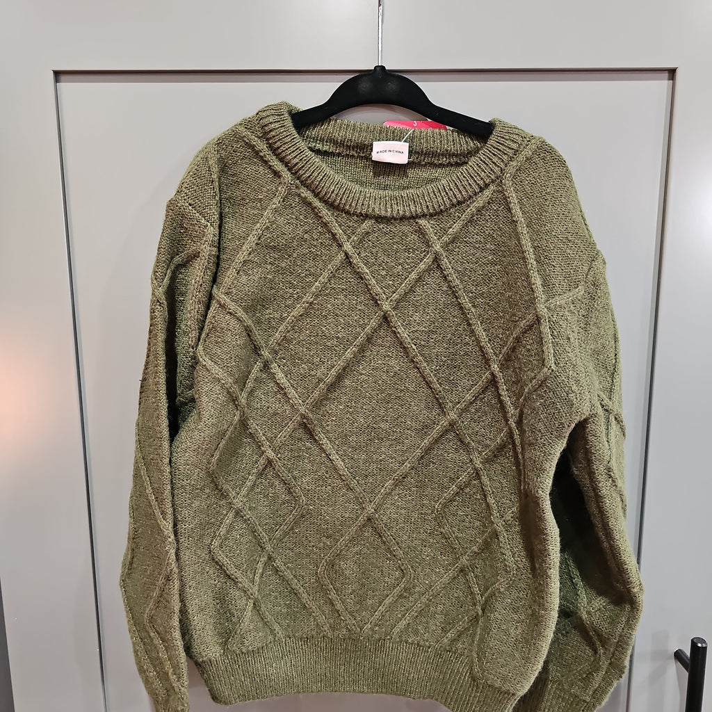 KIDS - Olive Solid Knit Sweater - Kid