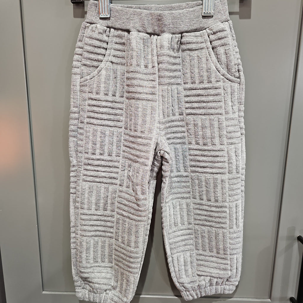KIDS - Grey Textured Sweatpants- Toddler/Kid
