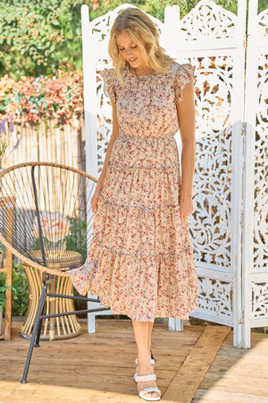 Solid Choice Floral Dress