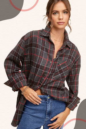 Crossing Channels Plaid Top