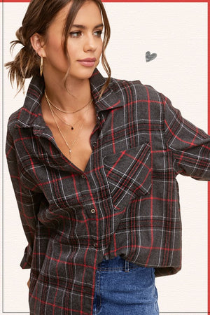 Crossing Channels Plaid Top
