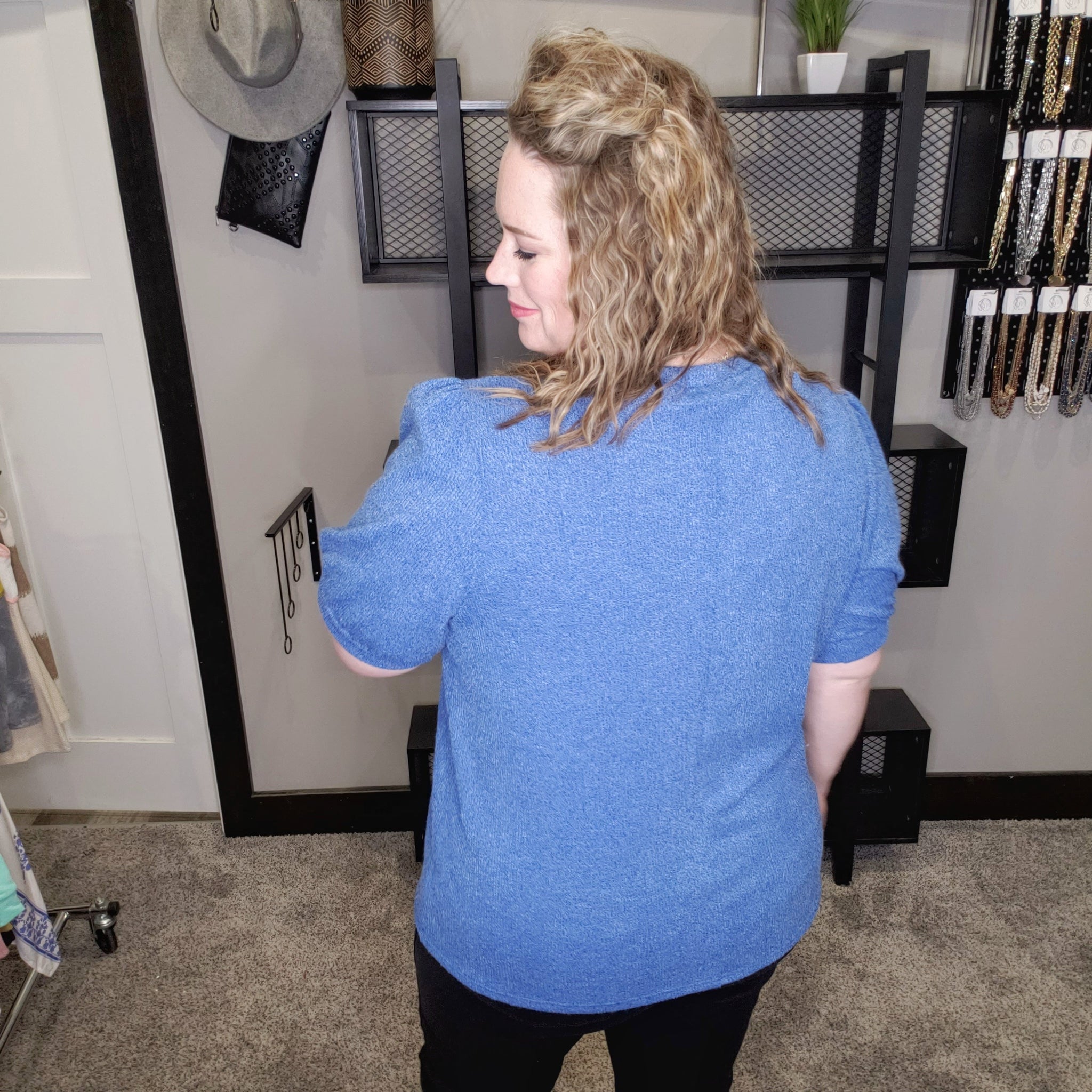 Blissful Days Basic Top - Blue