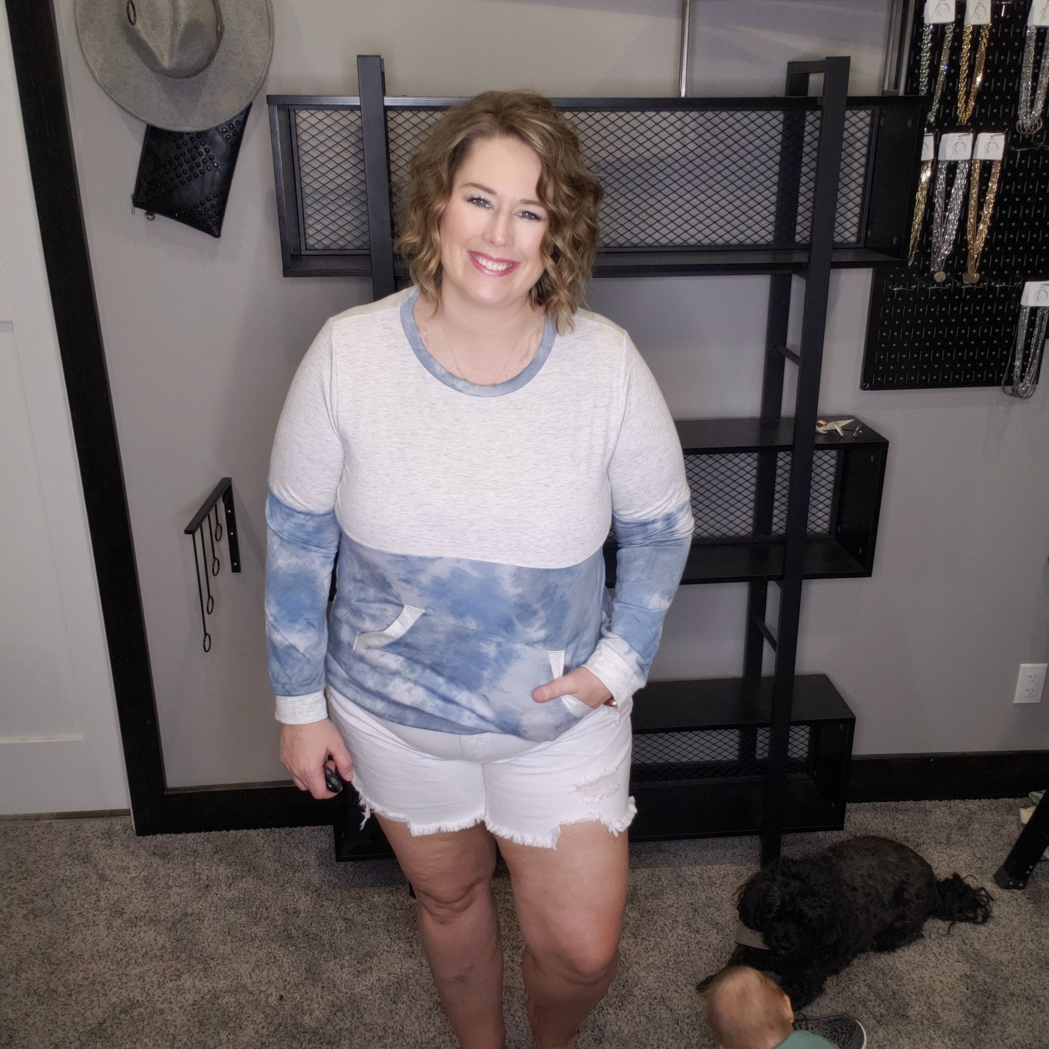 Tour The Town Pullover Top - Blue