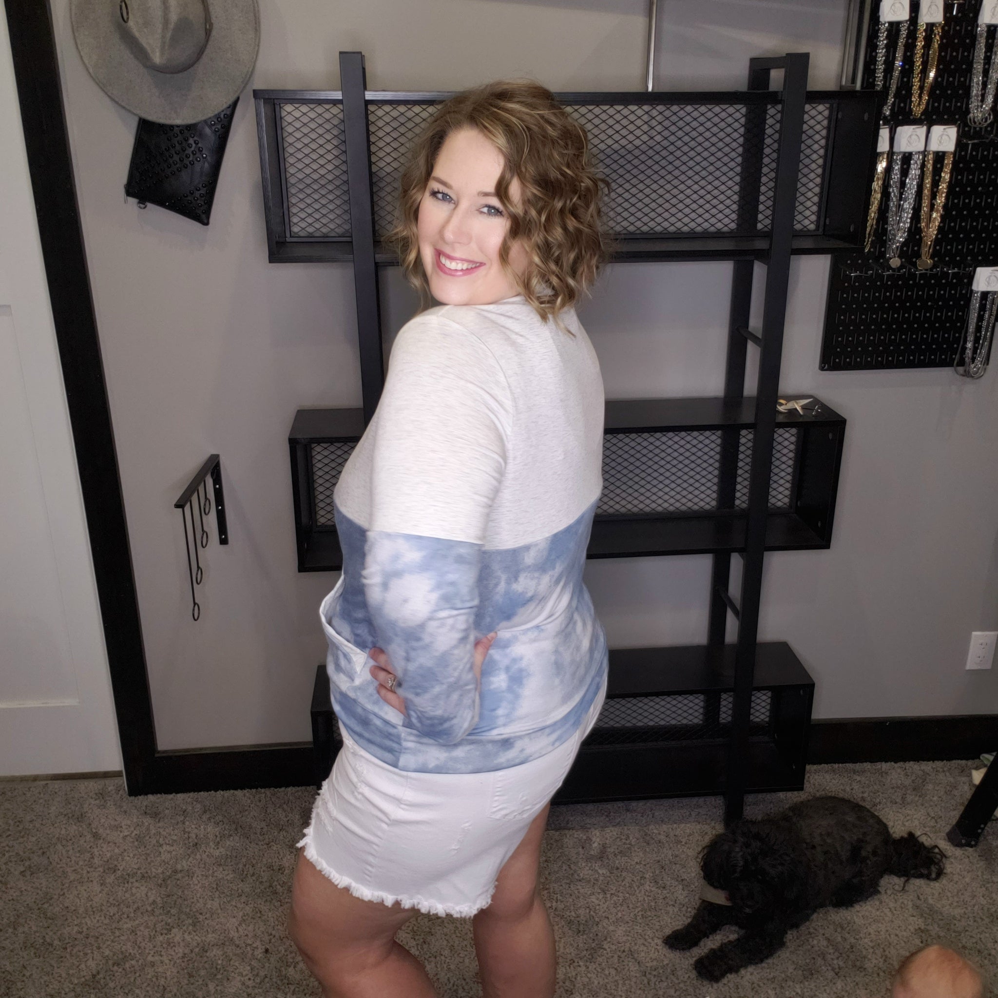 Tour The Town Pullover Top - Blue