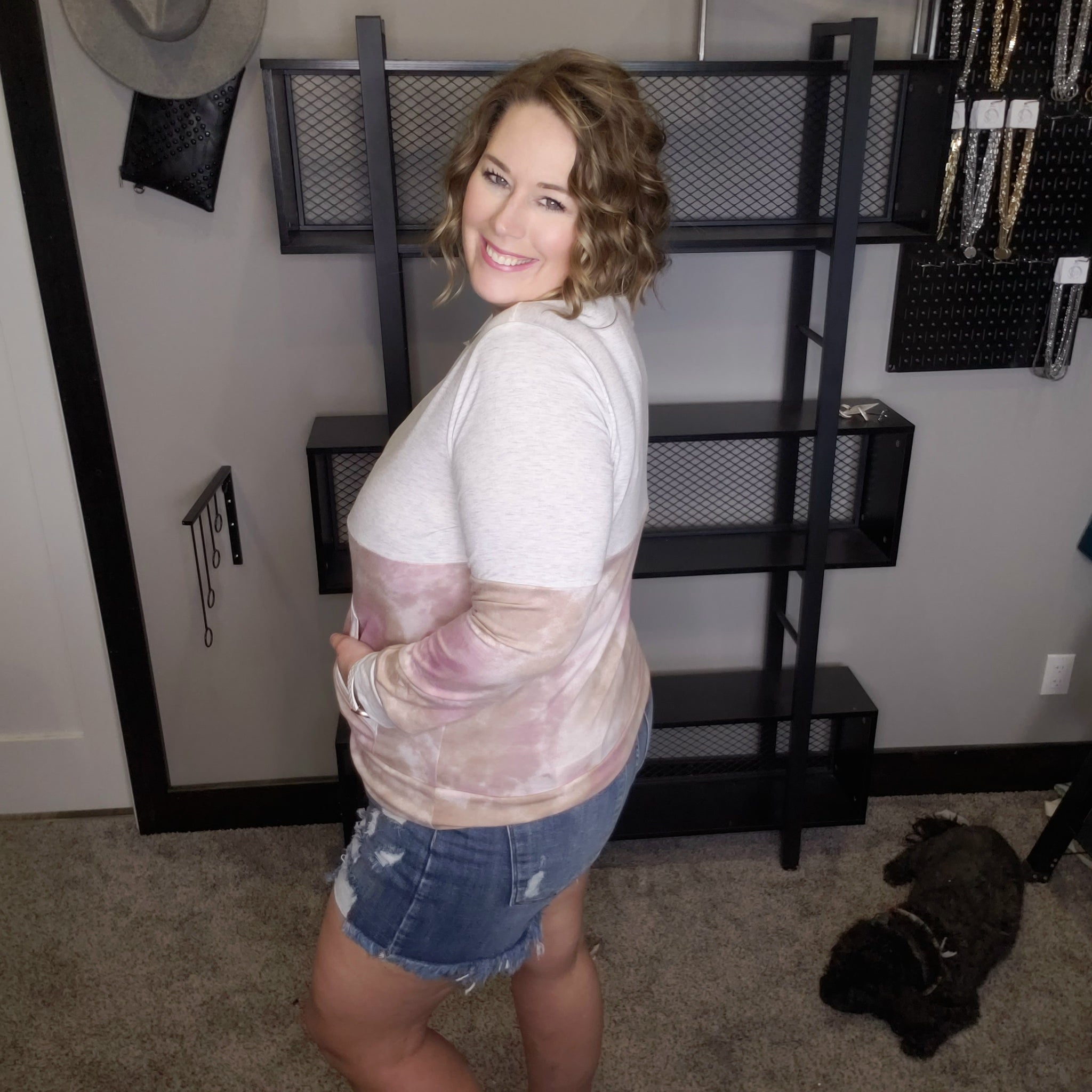 Tour The Town Pull Over Top - Pink