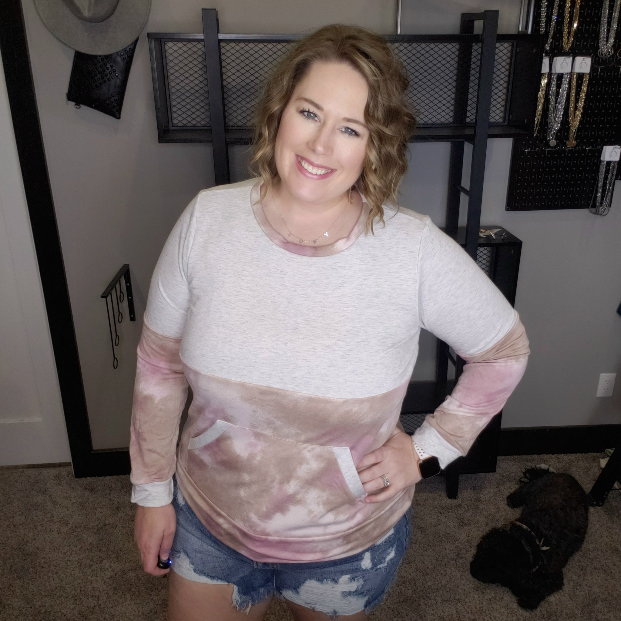 Tour The Town Pull Over Top - Pink