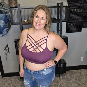 Cross My Heart Bralette - Eggplant