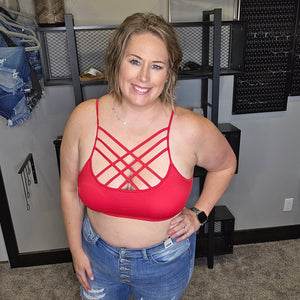 Cross My Heart Bralette - Ruby