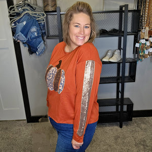 Corn Maze Pumpkin Graphic Pullover Top