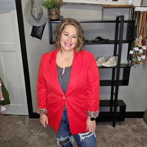 Round It Up Blazer - Red