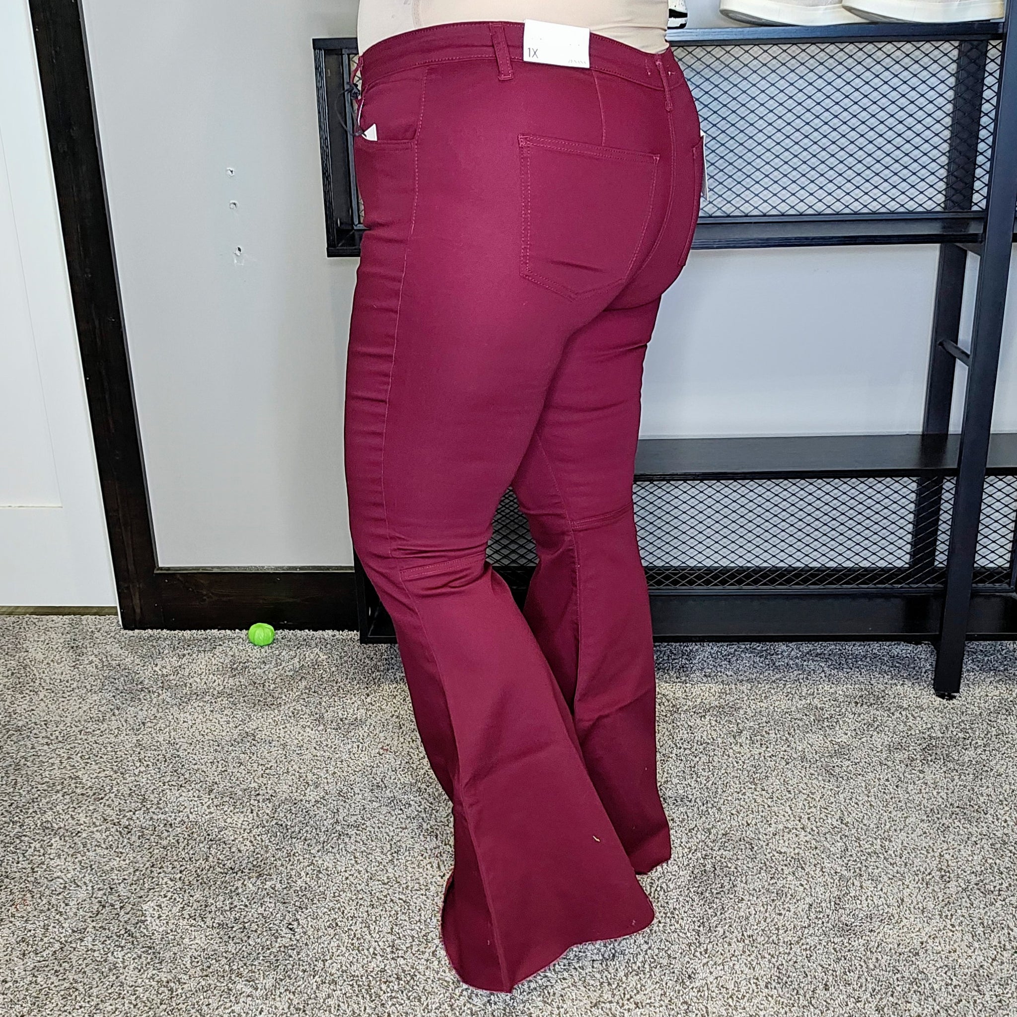 The Dwayne Colored Flare Jeans - Dark Burgundy