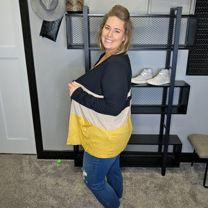 Excited For This Colorblock Cardigan - Mustard