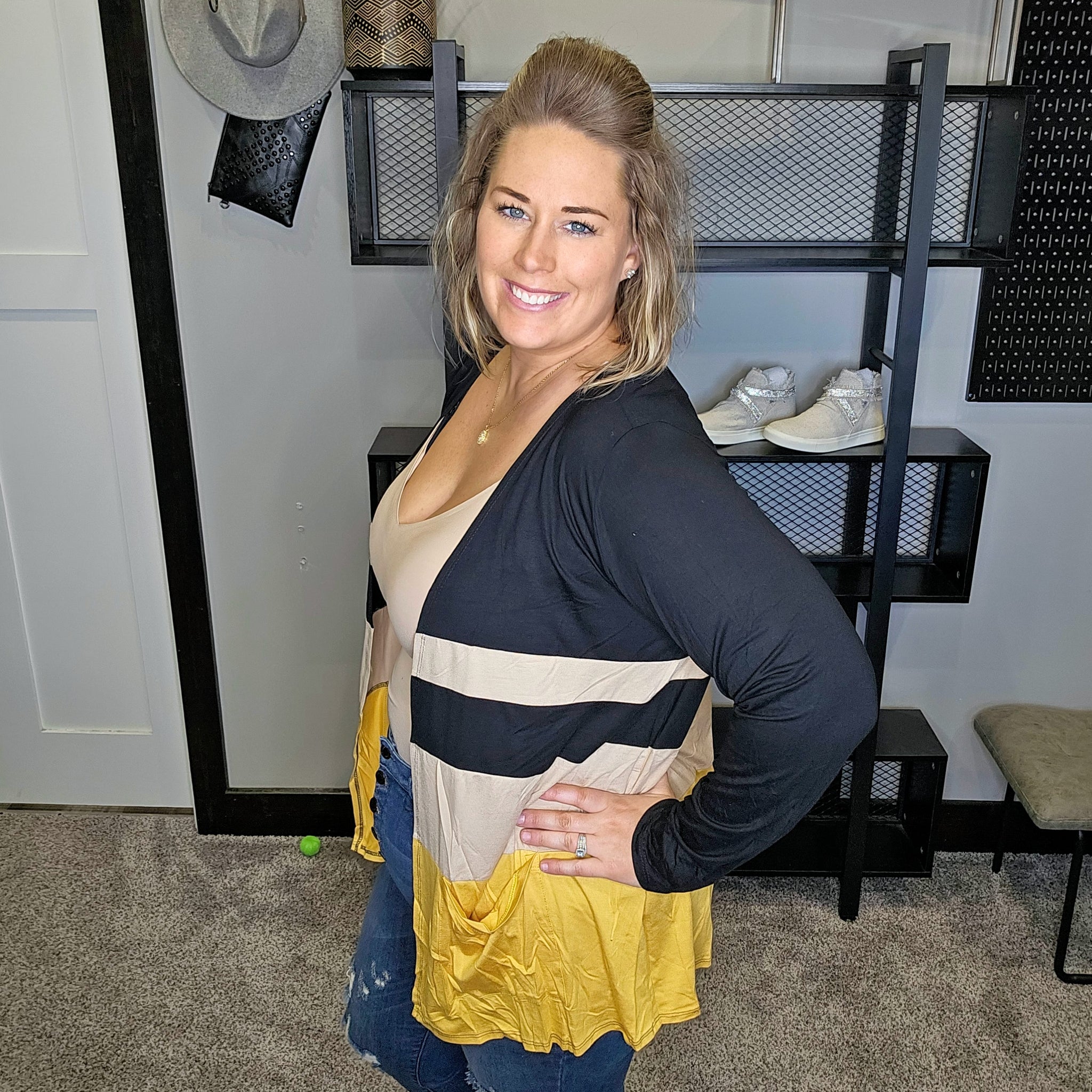 Excited For This Colorblock Cardigan - Mustard