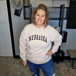 NEBRASKA Graphic Sweatshirt - Vintage White