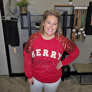 Merry Vibes Sequin Top