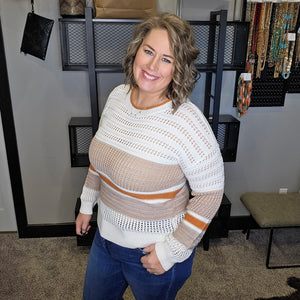 Calm My Mind Color Block Sweater - Orange