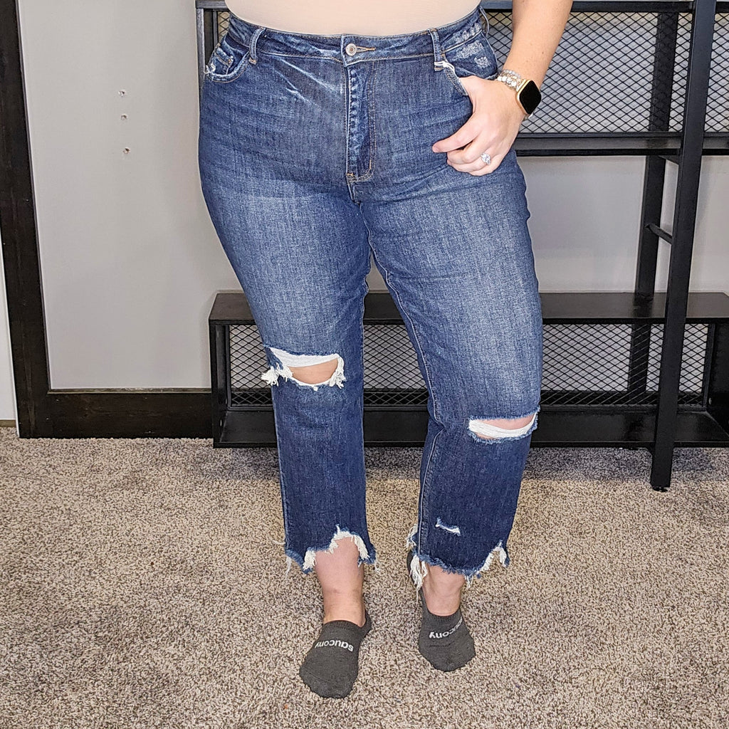Brayden Cropped Straight Jeans - Vervet