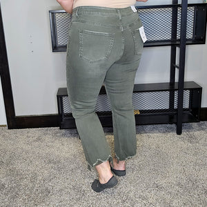 Elijah Cropped Flare Jeans - Olive - Vervet