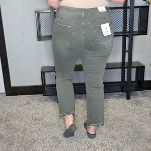 Elijah Cropped Flare Jeans - Olive - Vervet