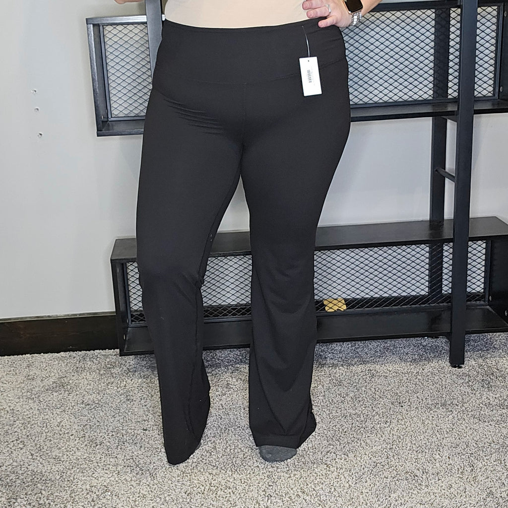 Just Wanna Have Fun Flare Yoga Pants - Black