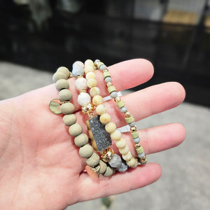 Magnolia Stretch Bracelet Set - Olive