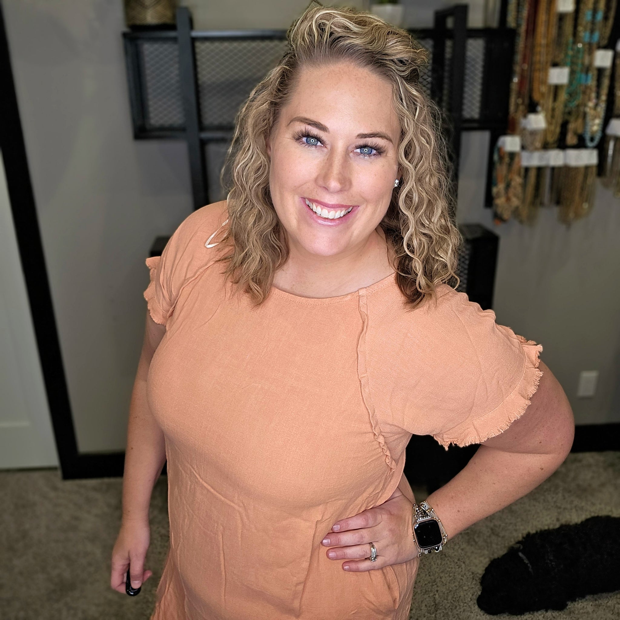 My Eyes On You Dress - Apricot