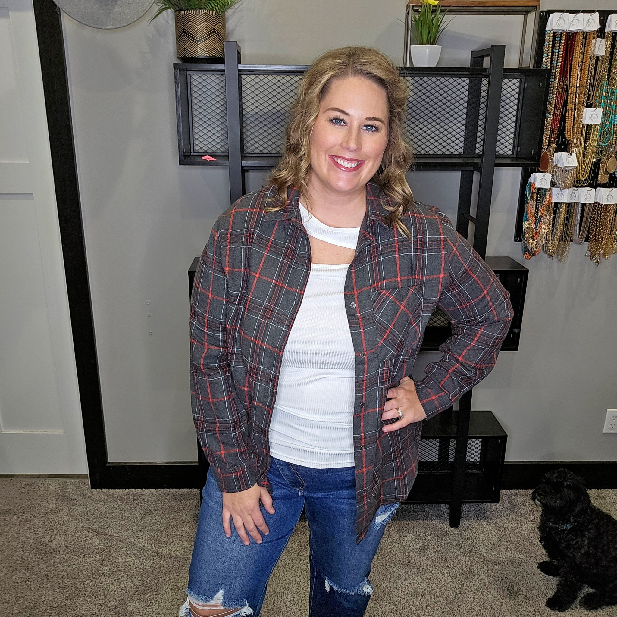 Crossing Channels Plaid Top