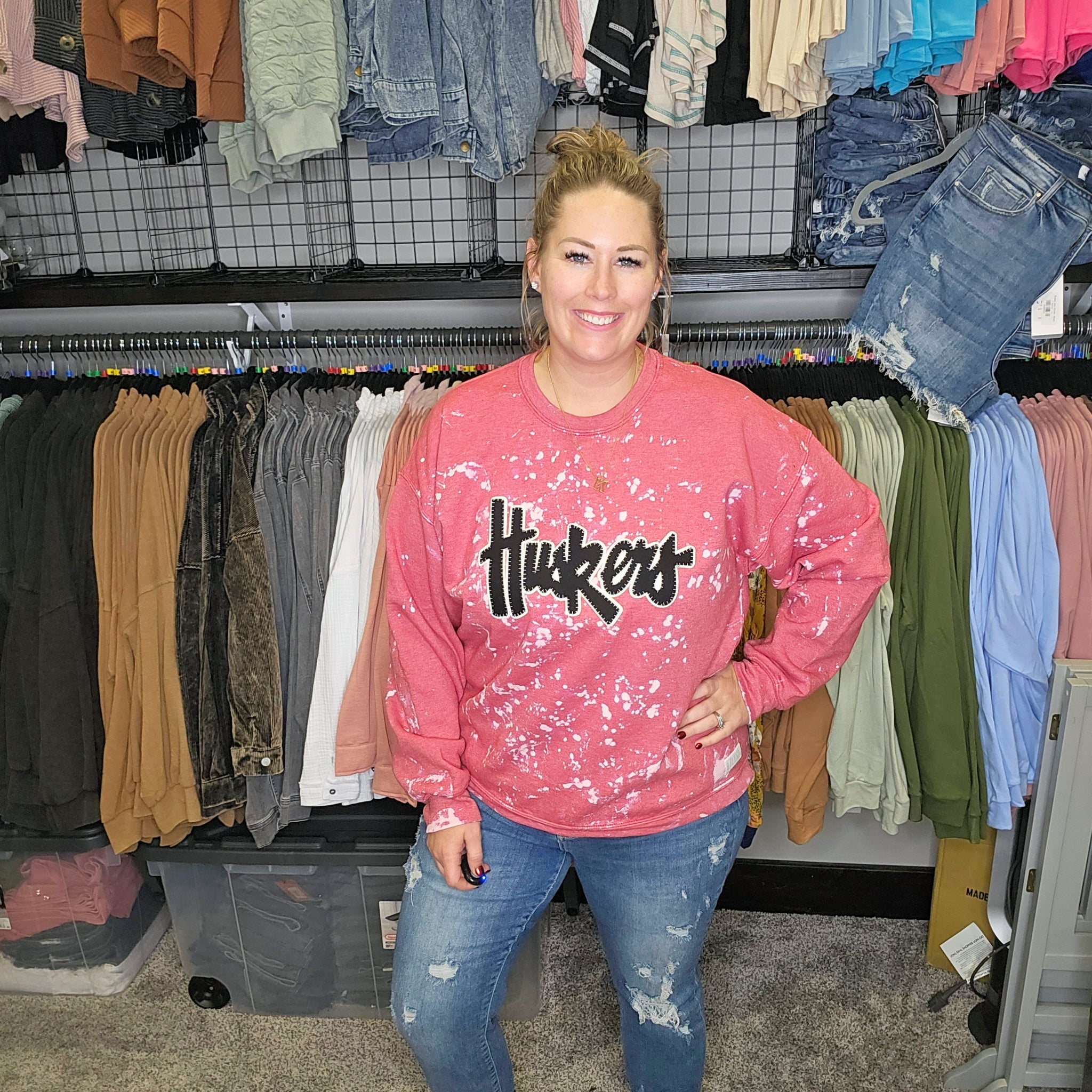 Husker Tie Dye Graphic Sweatshirt