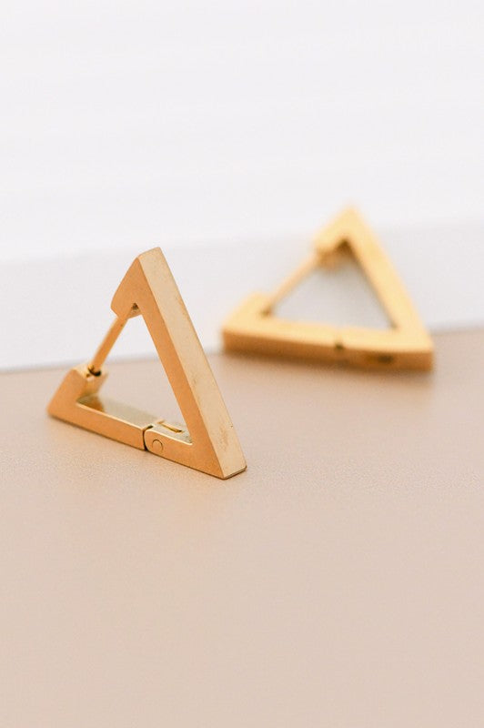 Mabel Triangle Hoop Earrings - Gold