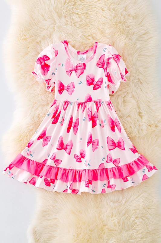 KIDS - Bow Printed Dress - Baby/Toddler/Kids