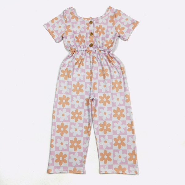 KIDS - Checkered Daisy Romper - Toddler/Kids