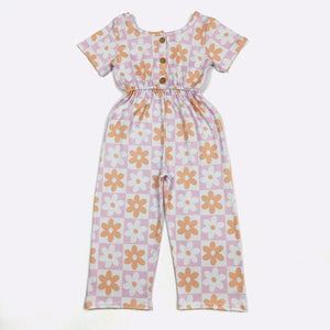KIDS - Checkered Daisy Romper - Toddler/Kids