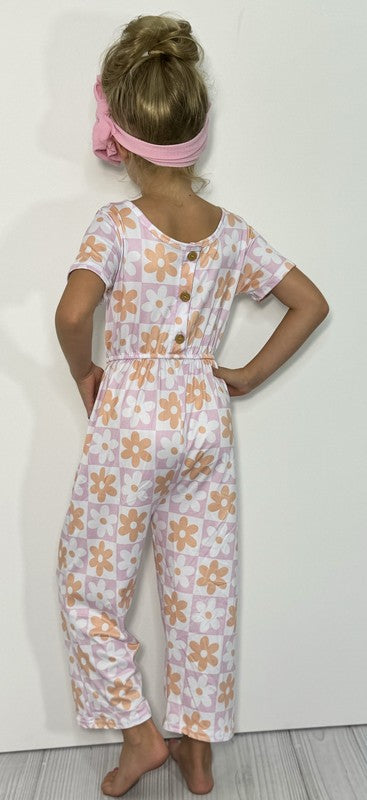 KIDS - Checkered Daisy Romper - Toddler/Kids