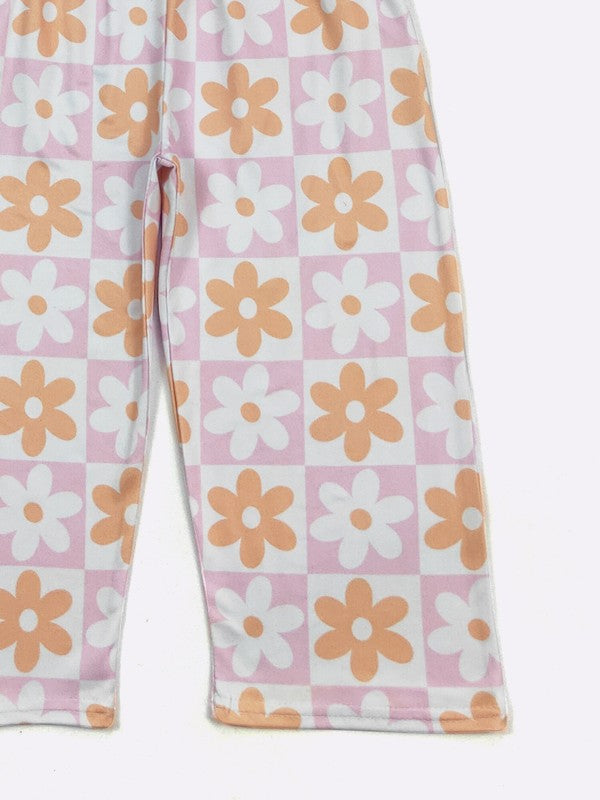 KIDS - Checkered Daisy Romper - Toddler/Kids