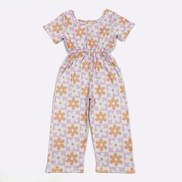 KIDS - Checkered Daisy Romper - Toddler/Kids