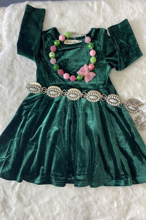 KIDS - Green Velvet Dress - Baby/Toddler/Kids Urban Chic Boutique - NE KIDS - Green Velvet Dress - Baby/Toddler/Kids Urban Chic Boutique - NE