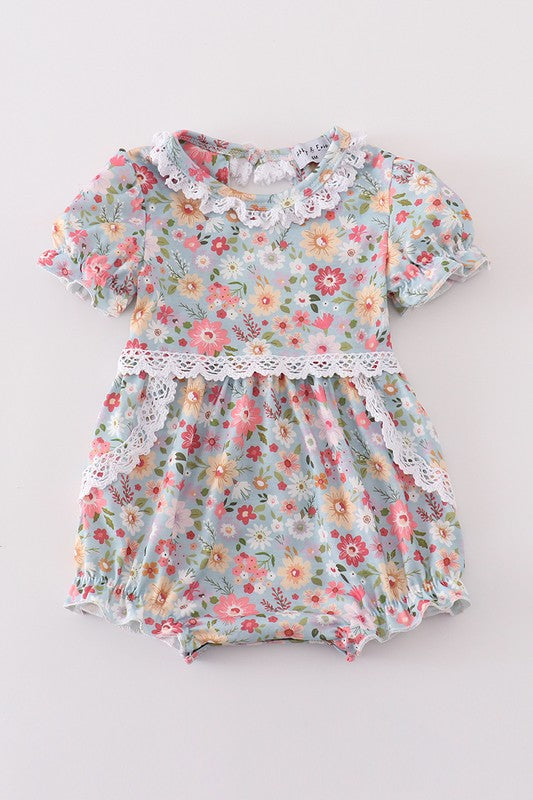 KIDS - Floral Bubble Romper - Baby