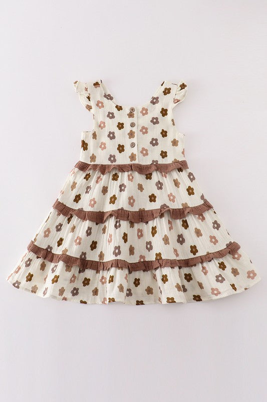 KIDS - Neutral Flower Dress - Baby/Toddler