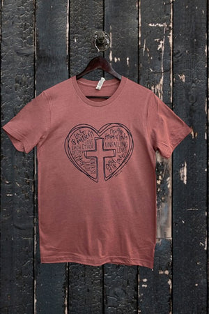 Religious Heart Graphic Tee - Bella Canvas