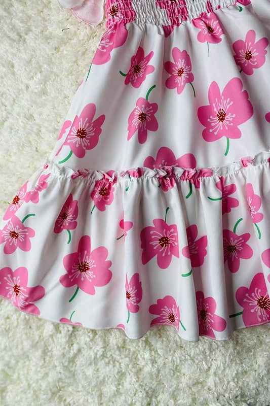 KIDS - Pink Flower Summer Twirl Dress - Baby/Toddler/Kids