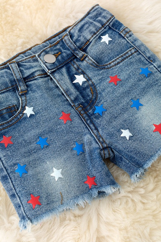 KIDS - Patriotic Denim Shorts - Baby/Toddler/Kids